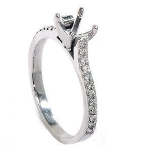  .25CT Diamond Engagement Ring Setting 14K White Gold 