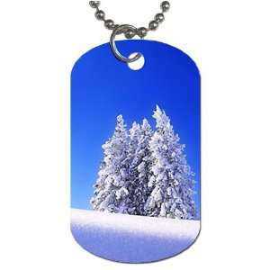  Snow scenery winter Dog Tag with 30 chain necklace Great 