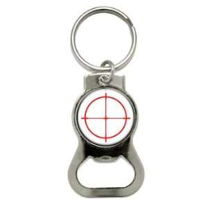Sniper Scope Sight Target   Bottle Cap Opener Keychain Ring