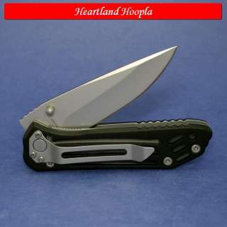 HRT Tactical Fighter Linerlock Knife With Black Aluminum Handles 