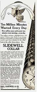 1909 AD Slidewell Collars Hall, Hartwell & Co, Troy N.Y. advertising 