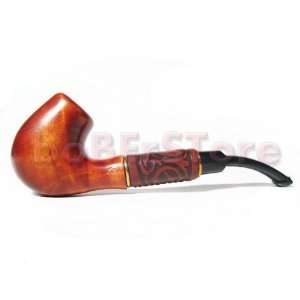   Smoking Pipe. Handcrafted Bent in Leather & Gift, Wood Pipe limited