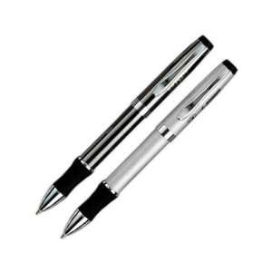  Silla   Ballpoint pen with soft black grip, chrome accents 