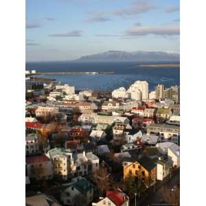  City Centre with Harbour in Background, Reykjavik, Iceland 