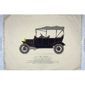   Antique Colour Print 1915 Ford Model Motor Car Detroit: Home & Kitchen