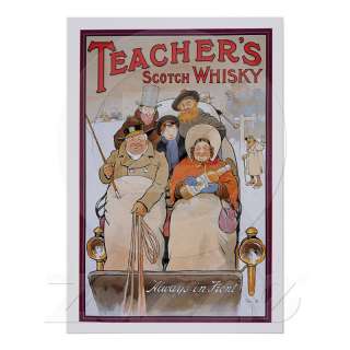 Teachers Scotch Whisky 1900s Ad. Poster 23x34 Sweet  