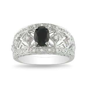   Black Sapphire Ring, ( .2 cttw, HI Color, I3 Clarity), Size 8: Jewelry