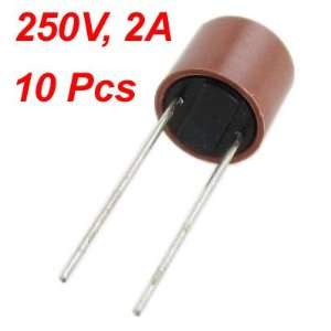  10 Pcs 8.4 x 7.2mm Micro Slow Blow Fuse T2A 2A 250V