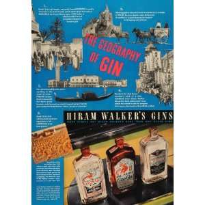  1937 Ad Hiram Walker Cocktail Sloe London Dry Gin World 