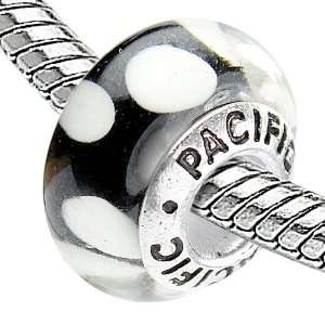 925 Sterling Silver Murano Style Glass Bead   Bubbles (Pandora and 