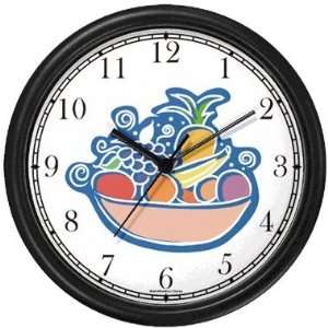  Bowl of Fruit Wall Clock by WatchBuddy Timepieces (Slate 
