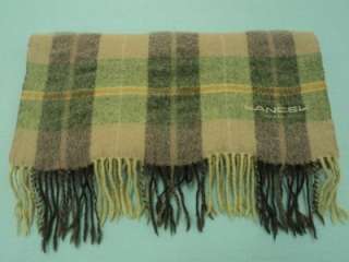 LANCEL WOOL CHECKED BROWN SCARF SC177  