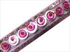 Yard Pink Gold Silver Sequin Hand Beaded Ribbon Trim