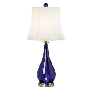  Cobalt Blue Glass Gourd Table Lamp