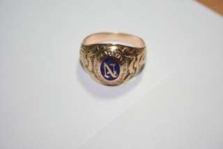 Orignal Vintage 1933 10K Class Ring NORRISTOWN High School, Norristown 