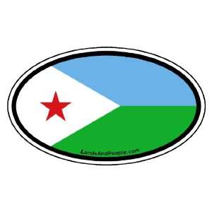  Djibouti Flag Africa State Car Bumper Sticker Decal Oval 