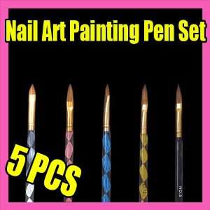  5 colorful nail art design painting pen brush set 125 