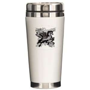    Ceramic Travel Drink Mug Unicorn with Wings 