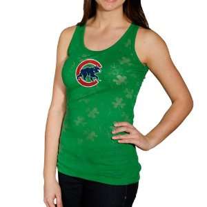  Chicago Cubs Ladies Kelly Green Colleen Sheer Ribbed Tank 