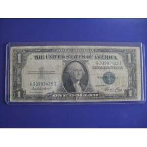  One dollar Silver Certificate Series 1935 Blue Seal Bill 