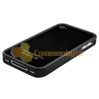 Bumper Black Shinny TPU Rubber Gel Case Cover+PRIVACY Protector for 