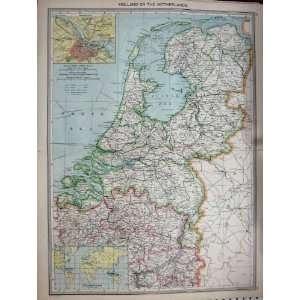 MAP c1890 HOLLAND AMSTERDAM GERMANY COMMUNICATIONS