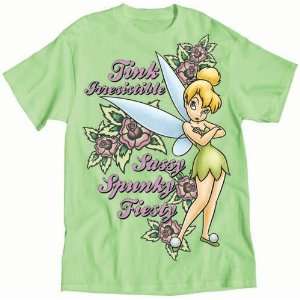 Disney Tinkerbell Floral Adult Tshirt