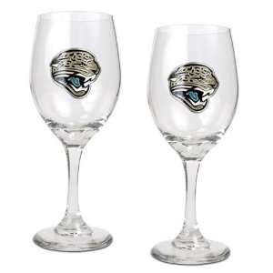   Jaguars NFL 2pc Wine Glass Set   Primary Logo: Sports & Outdoors