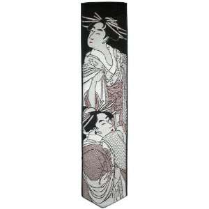  Papilionaceous Utamaro Kitagawa Woven Silk bookmark 
