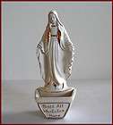 Vintage Porcelain Holy Water Font w Figural OL of Grace BLESS ALL WHO 