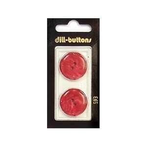  Dill Buttons 23mm 2 Hole Pink 2 pc (6 Pack)