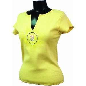  Michael Waltrip MAKE ME AN OFFER Yellow V Neck Ladies Tee 