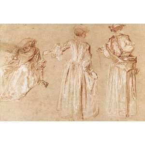  FRAMED oil paintings   Jean Antoine Watteau   24 x 16 