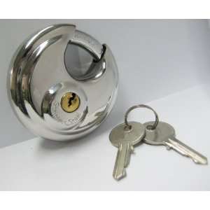  Round Padlock with Shielded Shackle / Stainless Steel Disc 