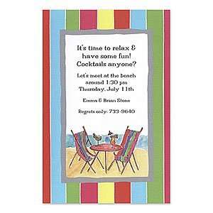  Beach Chairs Invitation Beach and Pool Party Invitations 