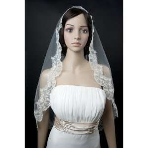    1T White Waltz Lace Mantilla Edge Wedding Bridal Veil Beauty