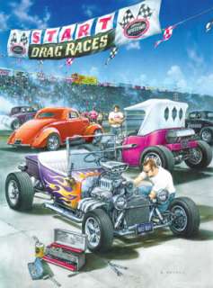 and collectible 500 piece jig saw puzzle hot rod racing