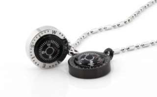 JN013 316L Stainless Steel Fashion Compass Couples Necklace  