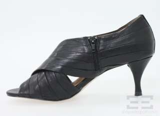 Corso Como Black Leather Seamed Leather Peep Toe Heels 9.5 NEW  