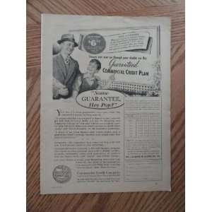 Commercial Credit Plan.1940 print ad (father/sun.) Orinigal Magazine 