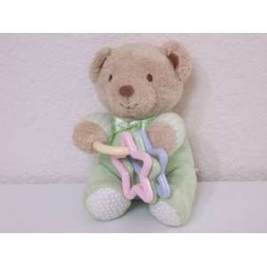   Carters Just One Year Green Teddy Bear Plush Rattle: Toys & Games