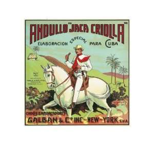  New York, Andullo Jaca Criolla Brand Tobacco Label Premium 