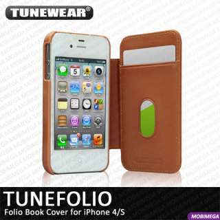   Tunefolio PU Leather Book Case Cover Pouch Stand iPhone 4 4S Black
