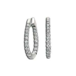 14K White Gold Diamond Hoop Earrings: ZIVA Jewels: Jewelry