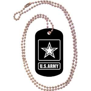  U.S. Army Logo Black Dog Tag with Neck Chain: Everything 