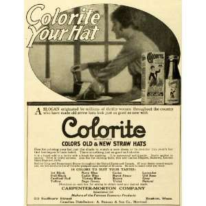  1919 Ad Carpenter Morton Co Colorite Straw Hat Coloring 
