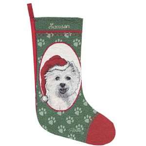  Personalized Dog Christmas Stocking   West Highland 