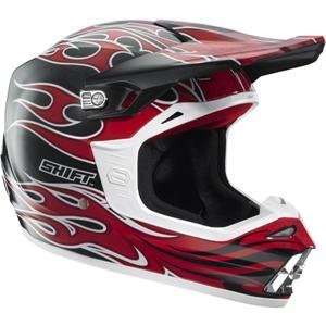    Shift Racing Riot Flames Helmet   Medium/Black/Red: Automotive