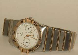   MENS SOLID 18K/SS OMEGA D/D CONSTELLATION   FULL BAR MODEL!  