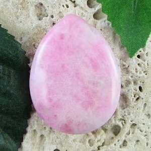   Lt pink watermelon candy jade flat teardrop pendant